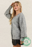 Oversized Mohair Button Down Soft Knit Sweater Cardigan