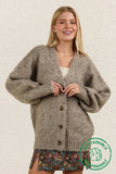 Oversized Mohair Button Down Soft Knit Sweater Cardigan