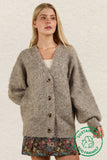 Oversized Mohair Button Down Soft Knit Sweater Cardigan