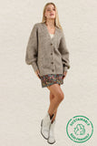 Oversized Mohair Button Down Soft Knit Sweater Cardigan